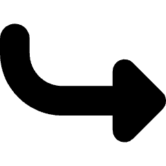 Triangle Arrow Curve Down Right Icon from Core Solid Set