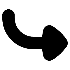 Triangle Arrow Curve Down Right Icon from Flex Solid Set