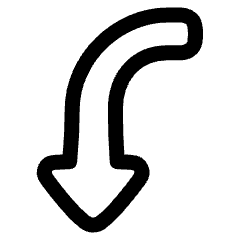 Triangle Arrow Curve Left Down Icon from Plump Line Set