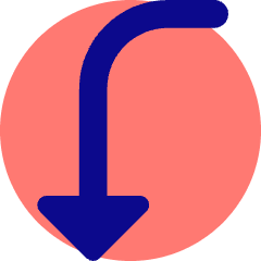 Triangle Arrow Curve Left Down Icon from Core Pop Set