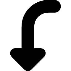 Triangle Arrow Curve Left Down Icon from Core Solid Set