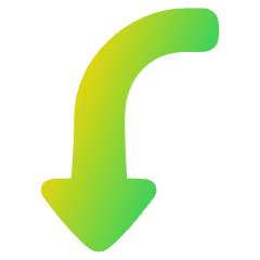 Triangle Arrow Curve Left Down Icon from Plump Gradient Set