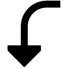 Triangle Arrow Curve Left Down Icon from Sharp Remix Set