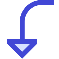 Triangle Arrow Curve Left Down Icon from Sharp Duo Set