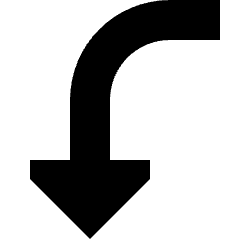 Triangle Arrow Curve Left Down Icon from Sharp Solid Set