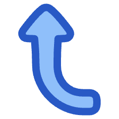 Triangle Arrow Curve Left Up Icon from Plump Duo Set