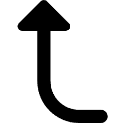 Triangle Arrow Curve Left Up Icon from Core Remix Set