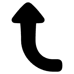 Triangle Arrow Curve Left Up Icon from Plump Solid Set