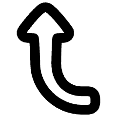 Triangle Arrow Curve Left Up Icon from Plump Remix Set