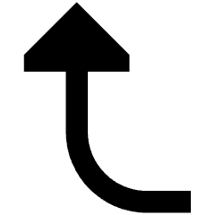 Triangle Arrow Curve Left Up Icon from Sharp Remix Set