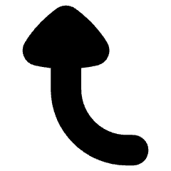 Triangle Arrow Curve Left Up Icon from Flex Solid Set