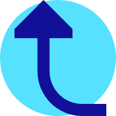 Triangle Arrow Curve Left Up Icon from Sharp Pop Set