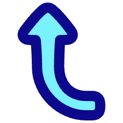 Triangle Arrow Curve Left Up Icon from Plump Pop Set