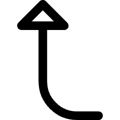 Triangle Arrow Curve Left Up Icon from Core Line Set