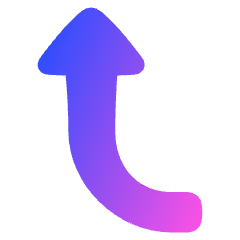 Triangle Arrow Curve Left Up Icon from Plump Gradient Set