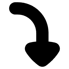Triangle Arrow Curve Right Down Icon from Flex Solid Set