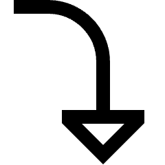 Triangle Arrow Curve Right Down Icon from Sharp Line Set