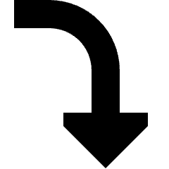 Triangle Arrow Curve Right Down Icon from Sharp Solid Set