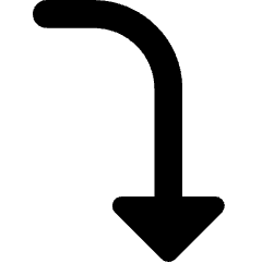 Triangle Arrow Curve Right Down Icon from Core Remix Set
