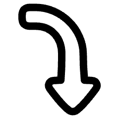 Triangle Arrow Curve Right Down Icon from Plump Line Set