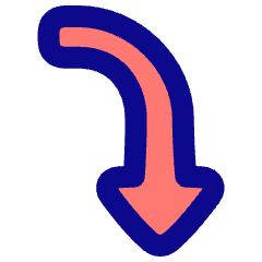 Triangle Arrow Curve Right Down Icon from Plump Pop Set