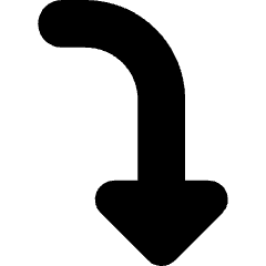 Triangle Arrow Curve Right Down Icon from Core Solid Set