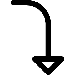 Triangle Arrow Curve Right Down Icon from Core Line Set