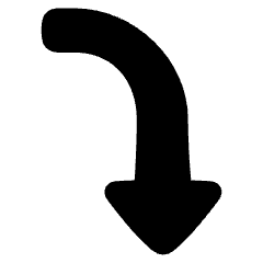 Triangle Arrow Curve Right Down Icon from Plump Solid Set