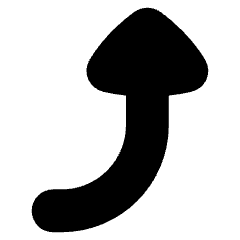 Triangle Arrow Curve Right Up Icon from Flex Solid Set
