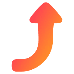 Triangle Arrow Curve Right Up Icon from Plump Gradient Set