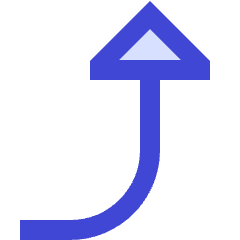 Triangle Arrow Curve Right Up Icon from Sharp Duo Set