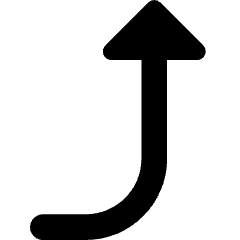 Triangle Arrow Curve Right Up Icon from Core Remix Set