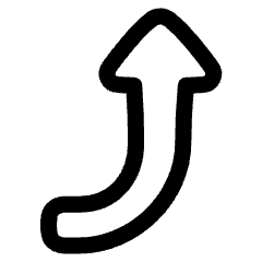 Triangle Arrow Curve Right Up Icon from Plump Line Set