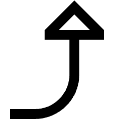 Triangle Arrow Curve Right Up Icon from Sharp Line Set