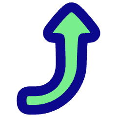 Triangle Arrow Curve Right Up Icon from Plump Pop Set