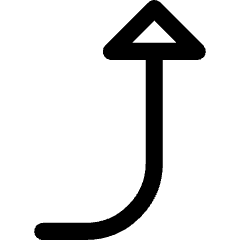 Triangle Arrow Curve Right Up Icon from Core Line Set
