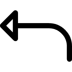Triangle Arrow Curve Up Left Icon from Core Line Set