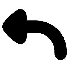 Triangle Arrow Curve Up Left Icon from Flex Solid Set