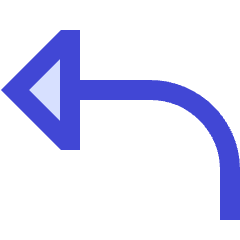 Triangle Arrow Curve Up Left Icon from Sharp Duo Set