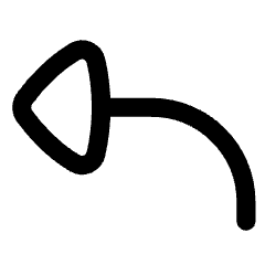 Triangle Arrow Curve Up Left Icon from Flex Line Set