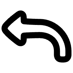 Triangle Arrow Curve Up Left Icon from Plump Remix Set