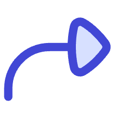 Triangle Arrow Curve Up Right Icon from Flex Duo Set