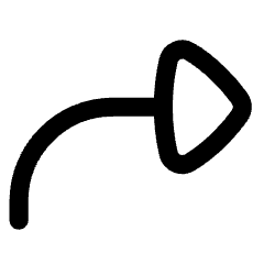 Triangle Arrow Curve Up Right Icon from Flex Line Set