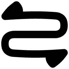 Triangle Arrow Curvy Both Direction 2 Icon from Flex Solid Set