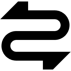 Triangle Arrow Curvy Both Direction 2 Icon from Sharp Solid Set