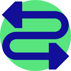 Triangle Arrow Curvy Both Direction 3 Icon from Sharp Pop Set