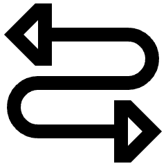 Triangle Arrow Curvy Both Direction 3 Icon from Sharp Line Set