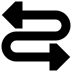Triangle Arrow Curvy Both Direction 3 Icon from Sharp Solid Set