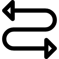 Triangle Arrow Curvy Both Direction 3 Icon from Core Line Set