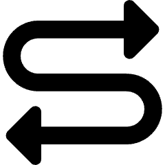 Triangle Arrow Curvy Both Direction 4 Icon from Core Remix Set